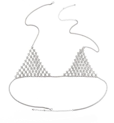 Underwear, PHOTNO Retro Fashion Silver Bra Body Pendant Necklace Chain Bikini Chain