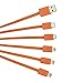 【Only Micro Support Sync Data】Chafon Upgraded 6 in 1 Multi Charger Cable with USB C/8 Pin Lightning /Micro USB/ Mini USB Ports for iPhone 7Plus,7,iPad,Nexus 6P Type C Devices and More-Orange