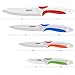 Jeslon 4 Piece Multi Color Ceramic Knives Set, 3-6 Inch Paring to Chef Knife, Healthy & Safe, Ergonomic Design, Easy to Clean, Not Rust, Ideal Gift