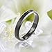 Frank S.Burton 4mm 6mm 8mm Mens Black Wedding Bands Tungsten Rings Matte Brushed Beveled Edge Comfort Fit
