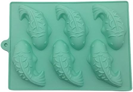 Food Grade Large Ice Cube Trays Silicone Baking Chocolate Molds Gold Fish 1 Pack Ramdon Color