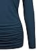 Ninedaily Women Shirts V Neck Ruched Side Raglan Long Sleeve Tunic Tops