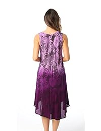 Riviera Sun Ombre Tie Dye Vestido de verano con diseño floral pintado