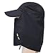 YCHY Folding Fishing Hat 360° Solar Protection UPF 50+ Unisex Flat Sun Caps Removable Neck&Face Flap Cover Hats for Hiking,Fishing,Hunting,Backpacking,Cycling, Camping,Outdoor Sports (Black)