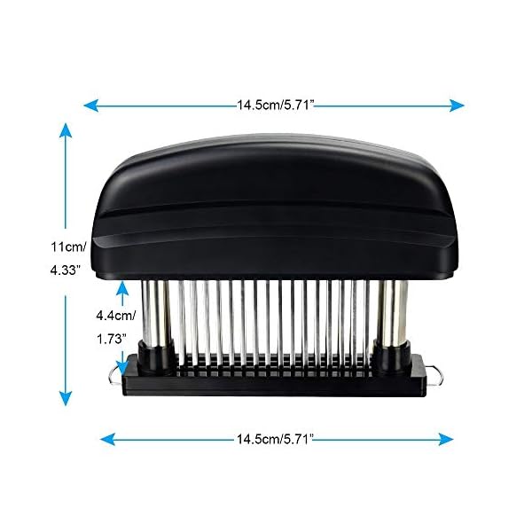 Happy-Fox-Meat-Tenderizer-Needle48-Stainless-Steel-Sharp-Blade-Meat-TenderiserProfessional-Commercial-Quality-Kitchen-Cooking-Tool-Meat-Tenderising-Tool-for-BeefSteakChickenPork Happy Fox | Meat Tenderizer Needle,48 -pin Stainless Steel Sharp Blade, Used for Professional Kitchen Tender Meat Tools