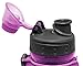 Nomader BPA Free Collapsible Sports Water Bottle - Foldable with Reusable Leak Proof Twist Cap for Gym Travel Hiking Camping and Outdoors - 22 oz (Purple)