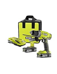 Ryobi zrp1812 18-volt One + iones de litio Cordless Hammer Drill Driver Kit (Refurbished Certificado)