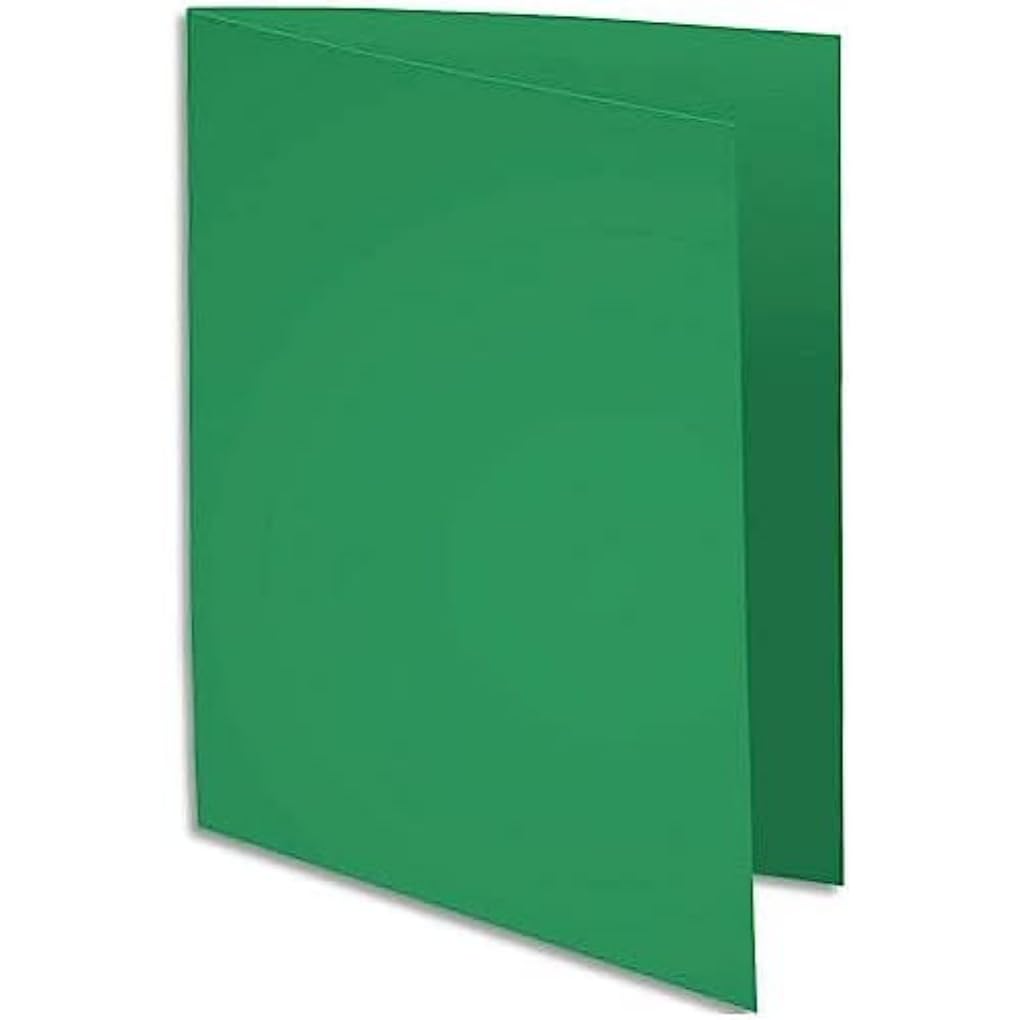 Exacompta - Ref 800004E - Rocks Square Cut Folder - 220 x 310mm in Size, Suitable for Holding A4 Documents, 80gsm Coloured Paper -Dark Green Colour (Pack of 100)