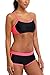CharmLeaks Women's Two Piece Swimsuit Sport Bra Swimwear Workout Bikini Set