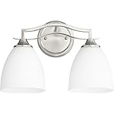 Quorum 5027-2-65 Transitional Two Light Vanity from Jardin Collection in Pewter, Nickel, Silver Finish,