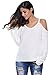 Dokotoo Womens Ladies Winter Fall Cold Open Shoulder Loose Soft Knitted Sweater Under 20 Pullover Top Blouse Large White