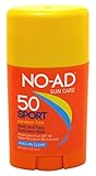 No-Ad Spf#50 Sport Body + Face Sunscreen Stick 1.5 Ounce (44ml)