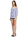 Milumia Women's Tie-bow Vertical Stripe Ruffle Off The Shoulder Blouse Top Blue M
