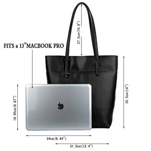 YALUXE Leather Tote Women's Soft Work Shoulder Bag (Upgraded