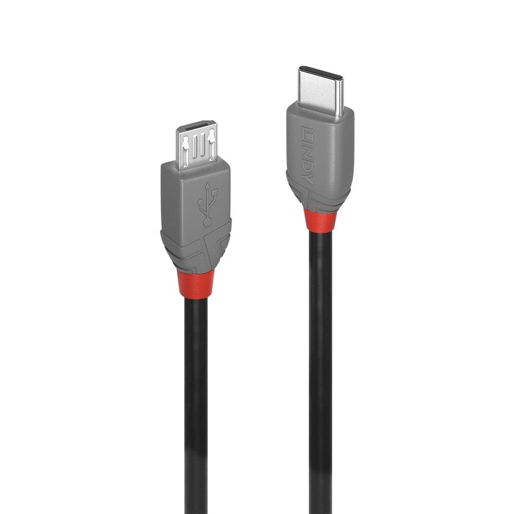 LINDY 3m USB 2.0 Type C to Micro-B Cable, Anthra Line