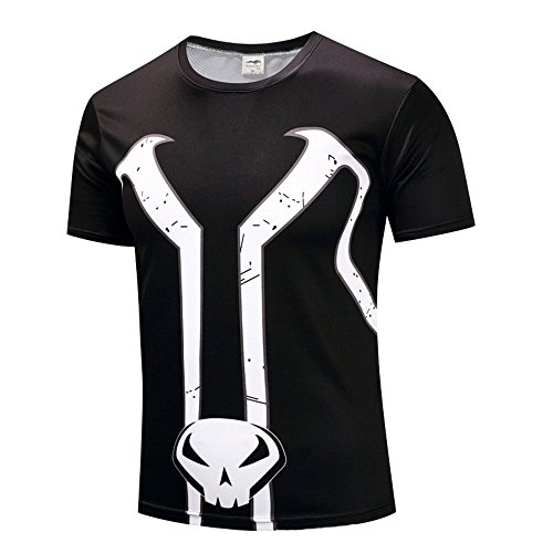HOCOOL Men Slim Fit Spawn Graphic Shirt Sport Running Gym Workout Tee Crewneck M