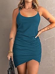 Acelitt Blue Sundress for Women 2024 Summer