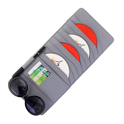 PU Leather Sun Visor Storage Bag Car Notes Pouch CD Receive Bag DVD Disk Card Visor Case Folder
