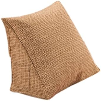 Ewlan Soft Back Cushion, Triangle Wedge Linen Lumbar Cushion Pearl Wool Filled Backrest Lower Sofa Cushion Bed Cushion Throw Pillow, Pack Of 1