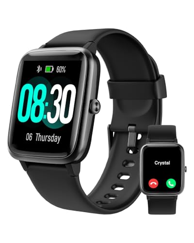 GRV Smartwatch, Unisex Fitness Watch with Heart Rate Monitor, Pedometer, Sleep Monitor, 9 Training Modes