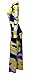 Farktop Women's V Neck Long Sleeves Digital Graffiti Printed Prom Party Maxi Long Dress with Belt,X-Large,Blue
