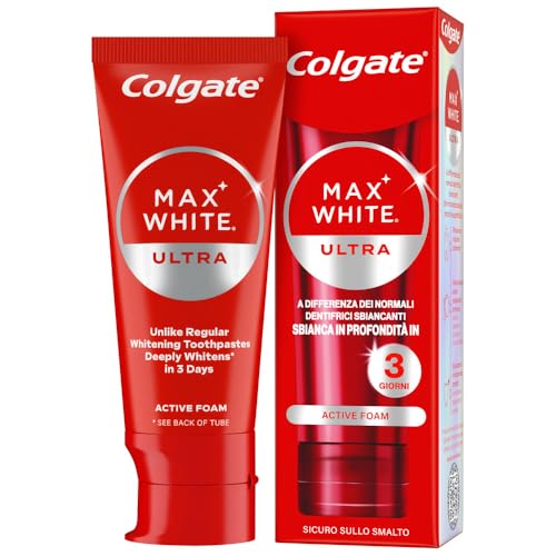 Dentifricio Sbiancante Max White Ultra Active Foam 50 ml I Denti Più Bianchi in Soli 3 Giorni * I Azione Ossigenata ad Assorbimento Profondo I Clinicamente Testato I Sbiancamento denti