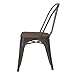 Adeco Metal Stackable Industrial Chic Dining Bistro Cafe Side Chairs (Set of 2), Black Bronze with Wooden seat