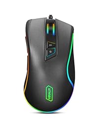 HIRALIY F300 RGB PMW3325 Mouse para videojuegos con cable, retroiluminado, 9 botones programables, sensor óptico de 5000 DPI (versión mejorada)