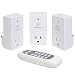 Ivation Programmable Wireless Remote Control 110V AC Plug in Outlet Switch Socket - 3 Pack - for Use With All Electronics, Appliances, Lighting and Electrical Equipment - Radio Frequency Technology Works Through Walls Up To 90 feet AwayBattery Included Newest Version - Compact Design