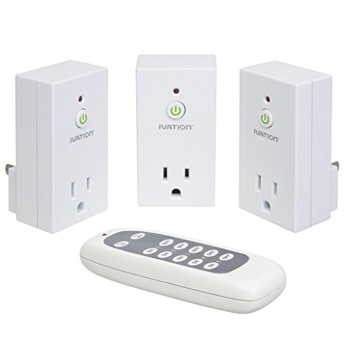 Ivation Programmable Wireless Remote Control 110V AC Plug in Outlet Switch Socket - 3 Pack - for Use With All Electronics, Appliances, Lighting and Electrical Equipment - Radio Frequency Technology Works Through Walls Up To 90 feet AwayBattery Included Newest Version - Compact Design Ivation Programmable Wireless Remote Control 110V AC Plug in Outlet Switch Socket - 3 Pack - for Use With All Electronics, Appliances, Lighting and Electrical Equipment - Radio Frequency Technology Works Through Walls Up To 90 feet AwayBattery Included Newest Version - Compact Design