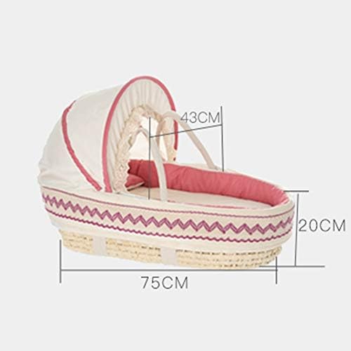 クーハン 大型家電 クーファン 敷きふとん付き クーファン クーハン ゆりかご メイズバスケット だっこふとん B0qfdx53 オーガニック100 クーファン 2重ガーゼ ベビーキャリー かごクーファン バスケット 赤ちゃん 退院 Color ピンク B0qfdx53