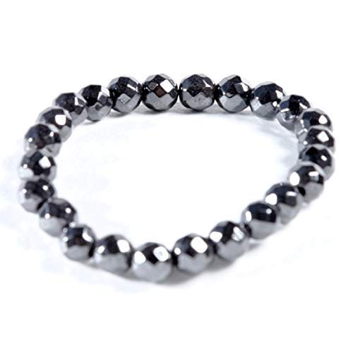 AIMANTIX - Magnetic Hematite Bracelet for Men and Women with Big Beads - Faceted Magnet Bracelet - Brings Energy and Soothing - Combines the Virtues of Minerals and Magnets