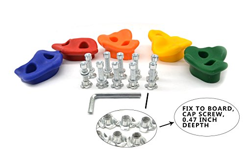 HAPPY PIE PLAY&ADVENTURE HappyPie Indoor Outdoor Board or Wall Small Pegs Plastic Rock Stones for Kids Exercise Climbing Hold Random Colours (Set of 5)