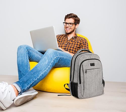 MATEIN 15.6 Inch Laptop Rucksack Multifunction Notebook Bag for Travel, Business, Work, Daypack with USB Charging Port, Gift for Men, Women, Grey