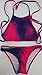 Vintagerose Push Up Swimsuit Tie Dye Swimwear Pin Up Padded Bikini Sets, Red, Small