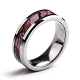 Deer Antlers Pink Camouflage Titanium Wedding Rings Comfort Fit