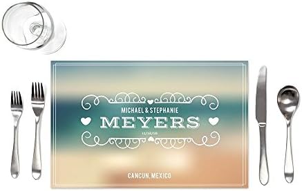 Blurry Beach Wedding Placemats - Set of 12