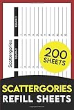 Scattergories Refill Sheets: 200 Paper Sheets for