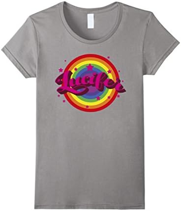 Women's Lucifer Rainbow T Shirt Medium Slate