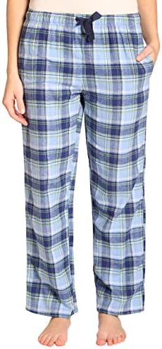 Sleepwear Womens Flannel Pajama Pants, Long 100% Cotton Pj Bottoms