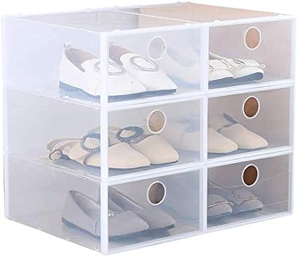 ZiXingA 6XCajas de Zapatos Apilable Plástica Transparente ...