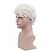 Gray Cosplay Short Wigs for Men-Grey Costume Party Christmas Halloween Synthetic Wig with Bangs