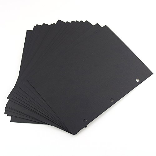 Scrapbook Paper 10.23" x 7.08", Black Refill Pages for Scrapbook Album 10.83" x 8.07", Pack of 20