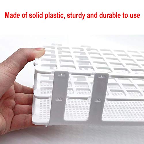 Luckkyme Plastic Test Tube Rack 2 Pack White 60 Holes Lab Test Tube Rack Holder for 17mm and Below The Test Tubes, Detachable, 60 Holes - Thumbnail 2