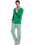 Avidlove Women Men Winter Pajamas Long Sleeve and Stripe Bottoms Cotton PJ Set