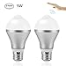 Motion Sensor Light Bulb, Savvypixel 9W E26 Smart PIR LED Bulbs Auto On/Off Night Lights for Stairs Garage Corridor Walkway Yard Hallway Patio Carport (Cold White)