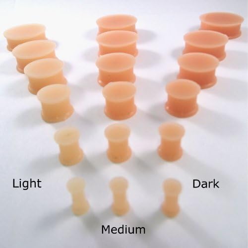 DCTattoo Pair Silicone Flexi Flesh Shade Ear Hider Tunnels *Plugs* - Light 22mm