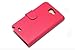 Leather Wallet Case with Stand and Credit Card Holder for Samsung Galaxy Note 2 II N7100 - Hot Pink