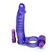 Purple [WALLER PAA] Double Penetrator Penetration Ultimate Vibrating Cock Ring w/DP Anal Sex Dildo