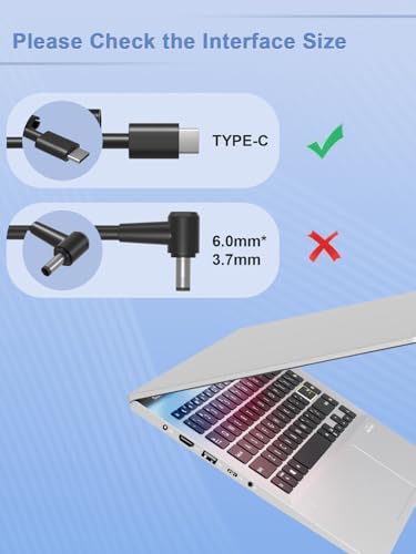 SLRIOYS 65W USB-C Charger Compatible with DELL Inspiron 5482 5582 7390 7440, Pro 13 14 16, XPS 13 12 14, Chromebook 3100 5190, Latitude 7400 7410 7440 7320 3410 3420 5430 5420 9420 Laptop